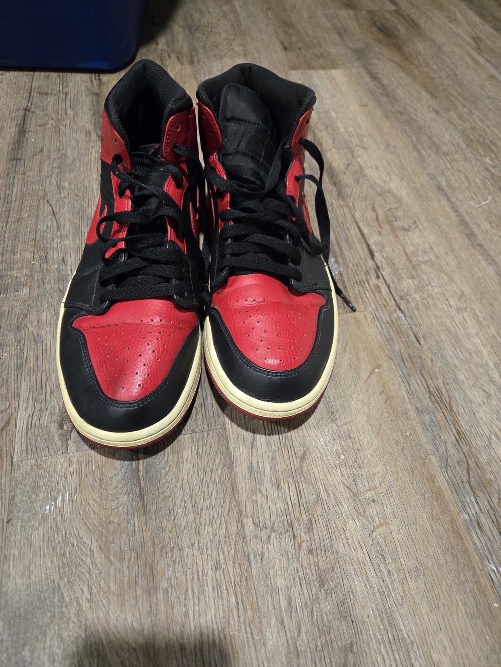 Nike Men's High Top Sneakers Red and Black